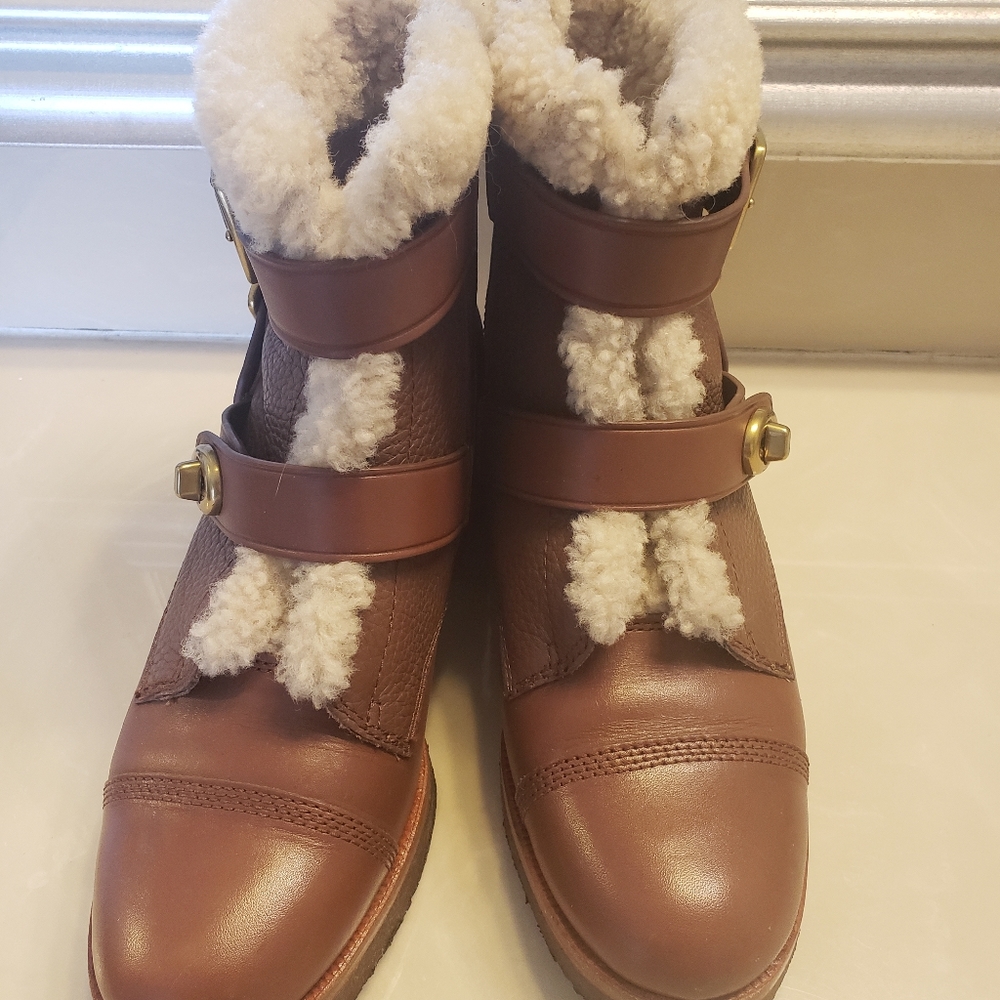 Coach Preston Leather and Sherling Booties 9.5 - Picture 9 of 16